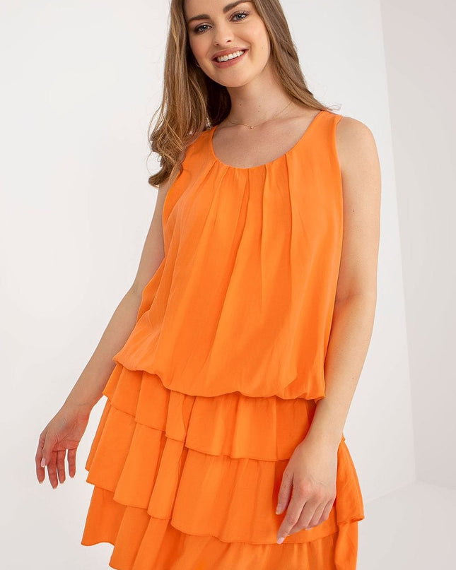 Robe orange à volants