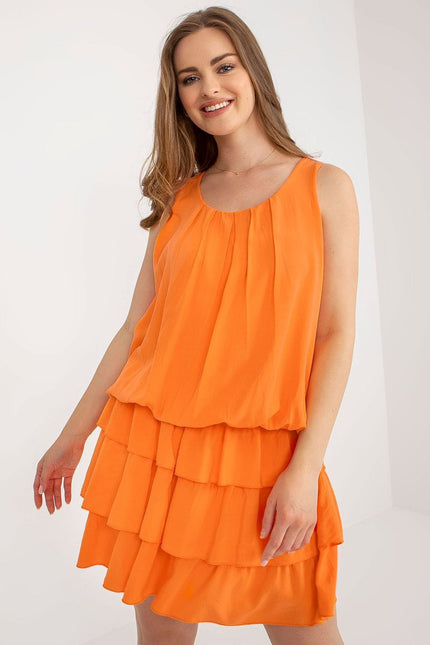 Robe orange à volants
