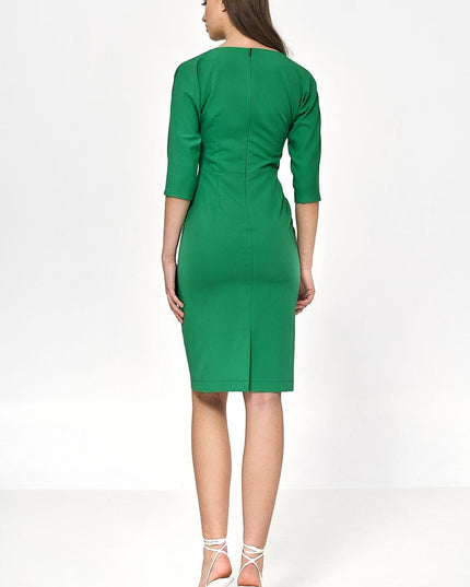 Robe verte élégante drapée