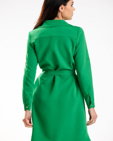 Robe chemise verte élégante