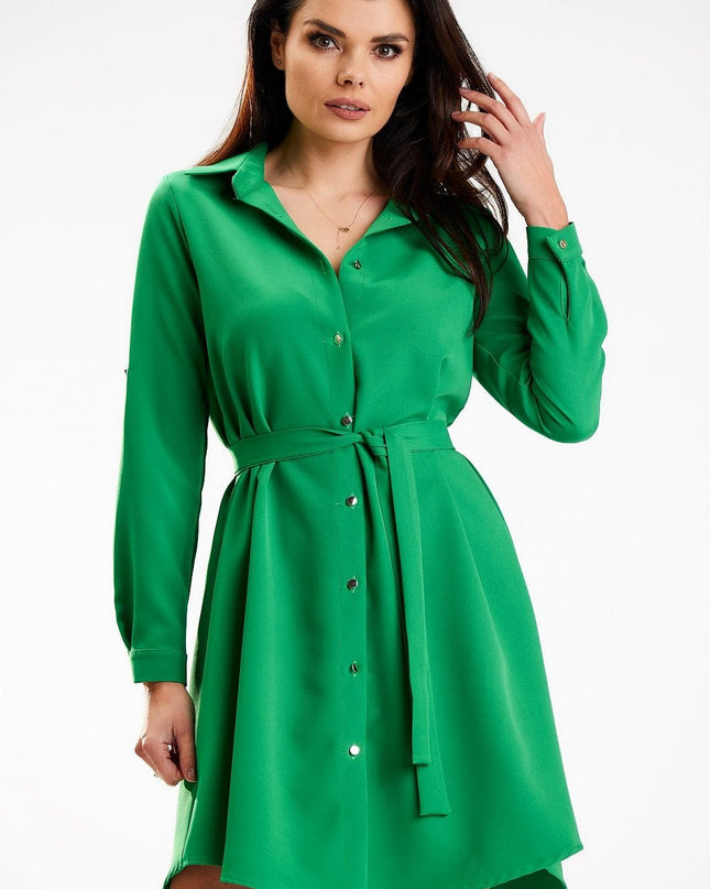Robe chemise verte élégante