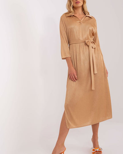 Robe en tissu côtelé verte
