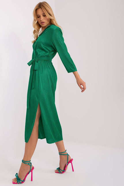 Robe en tissu côtelé verte